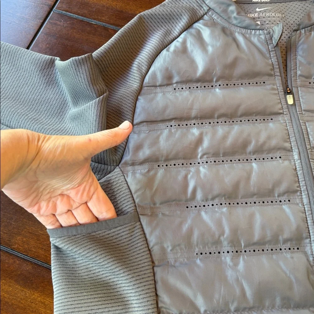 Nike Golf Aeroloft Jacket Gray Full Zip Quilted Lightweight Men’s Medium